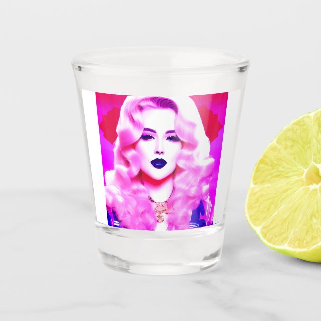 Vaso De Chupito La magia del glamour de un beso azul (Anverso)