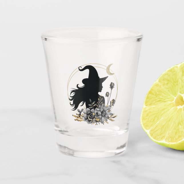 Vaso De Chupito La moderna bruja contemporánea de Halloween (Anverso)