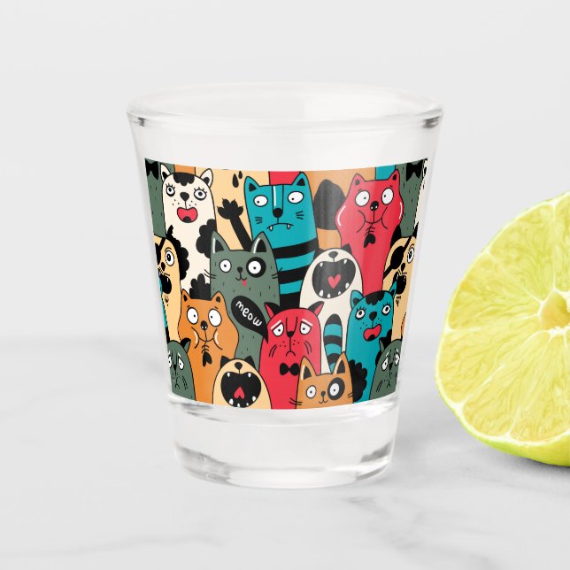 Vaso De Chupito La multitud de gatos (Anverso)
