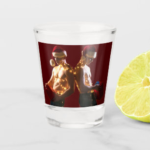 Vaso De Chupito La Navidad de hombres sin camiseta espalda con esp