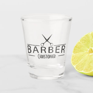 Vaso De Chupito La peluquería de caballeros Scissors el monograma