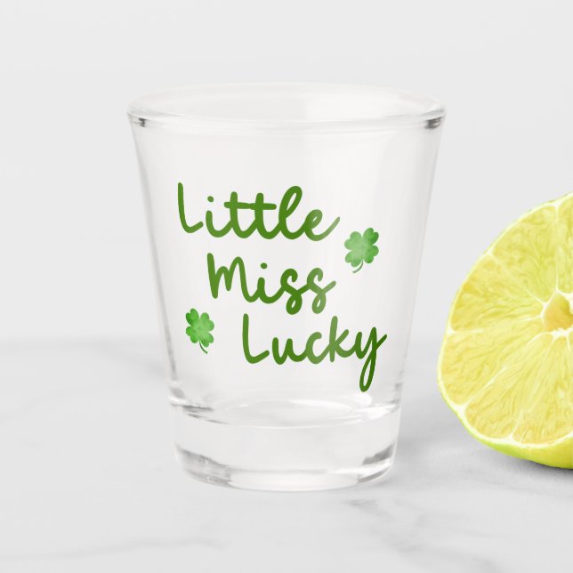 Vaso De Chupito La pequeña Miss Lucky St Patrick's Day Green (Anverso)