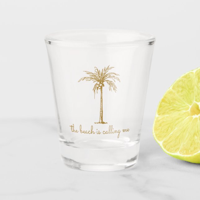 Vaso De Chupito La playa me está llamando Coco de Oro Palma (Anverso)