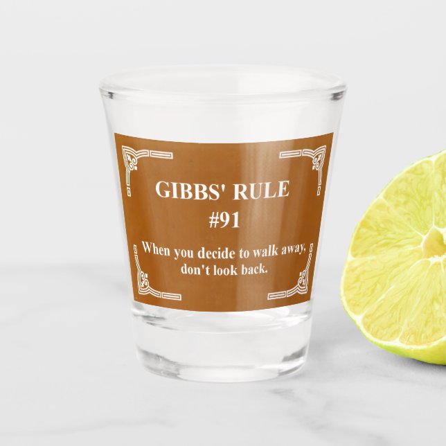 Vaso De Chupito la regla 91 de Gibbs (Anverso)