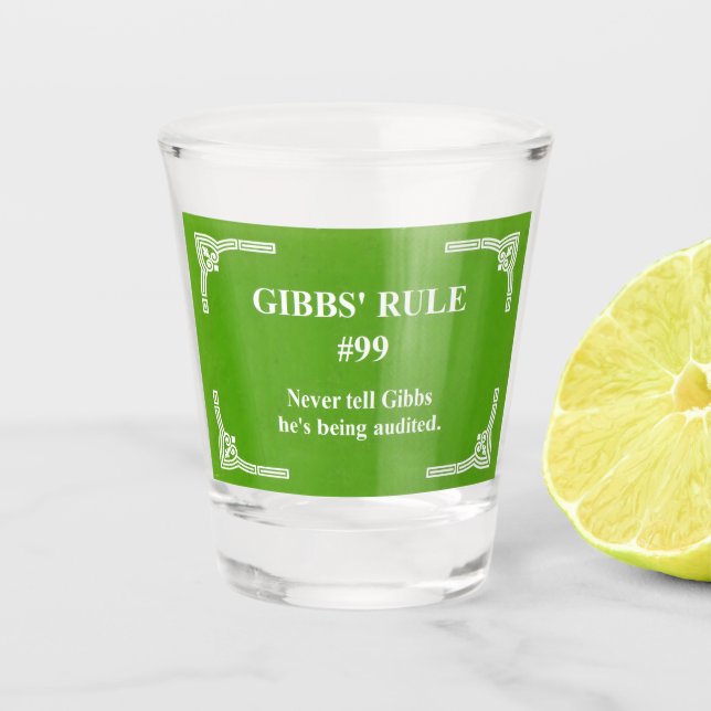 Vaso De Chupito la regla 99 de Gibbs (Anverso)
