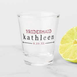 Vaso De Chupito La sencilla dama de honor de Borgoña personalizada