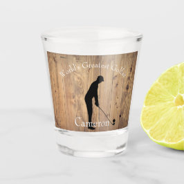 Vaso De Chupito La silueta más grande del mundo del golfista sobre