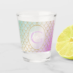 Vaso De Chupito La Sirenita. Escala dorada en rosa, paque