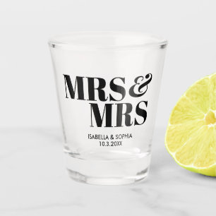 Vaso De Chupito La Sra. y la Sra. Boda Personalizada Le Disparan V