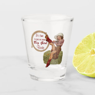 Vaso De Chupito La vaquera occidental del vintage puso botas