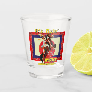 Vaso De Chupito La Vaquera Occidental En La Crianza De Caballos Se