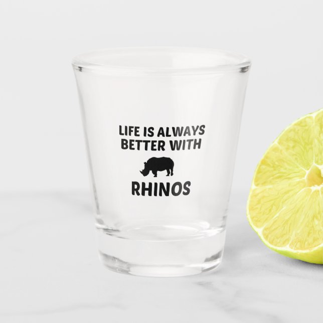 VASO DE CHUPITO LA VIDA DE RHINO ES MEJOR (Anverso)