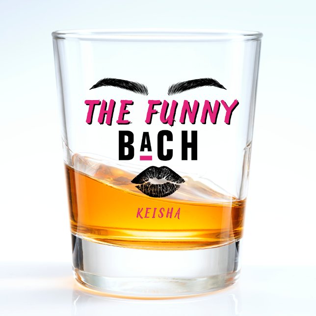 Vaso De Chupito Labios de Bach divertidos Cejas Fiesta de Despedid (Funny Bach Face Lips Eyebrows Bachelorette Party Shot Glass
)