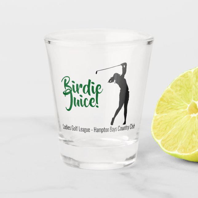 Vaso De Chupito Lady Golfer Birdie Shot Felicitaciones Glass (Anverso)