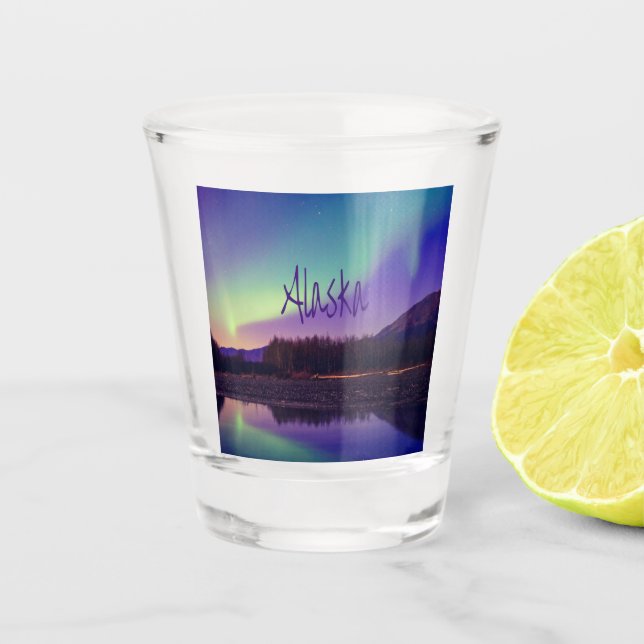 Vaso De Chupito Lago Alaska Northern Lights (Anverso)