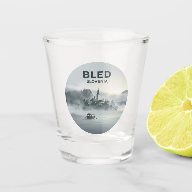 Vaso De Chupito Lago Bled Eslovenia (Anverso)