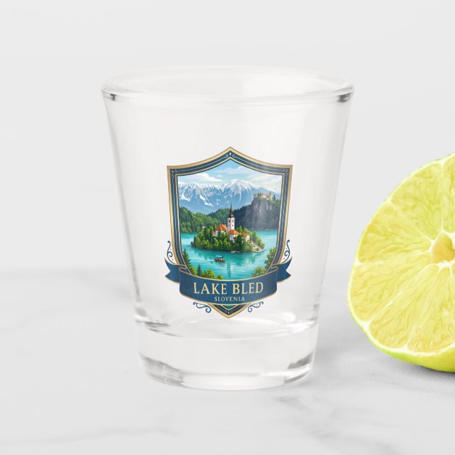 Vaso De Chupito Lago Bled Eslovenia (Anverso)