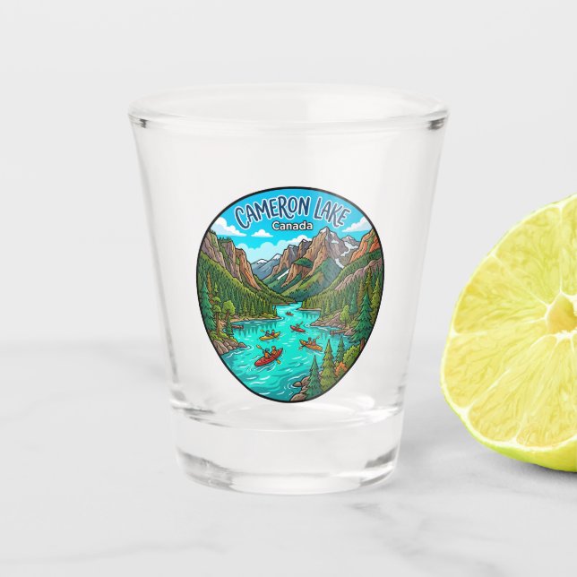 Vaso De Chupito Lago Cameron Canadá (Anverso)