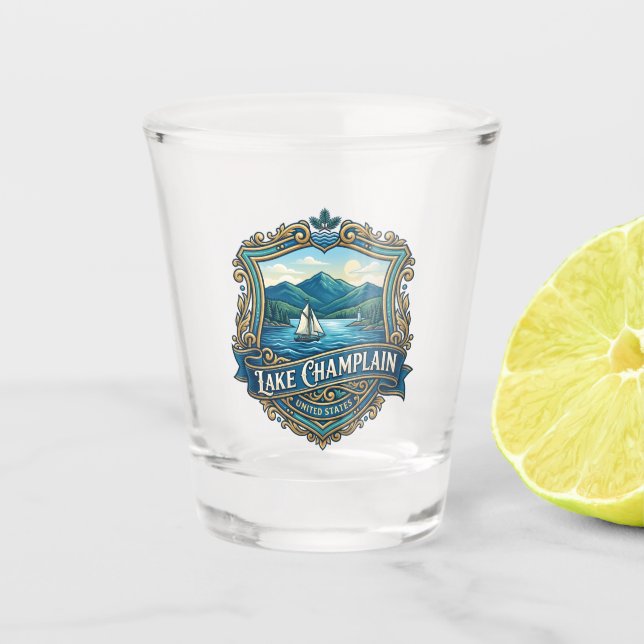 Vaso De Chupito Lago Champlain Vermont (Anverso)