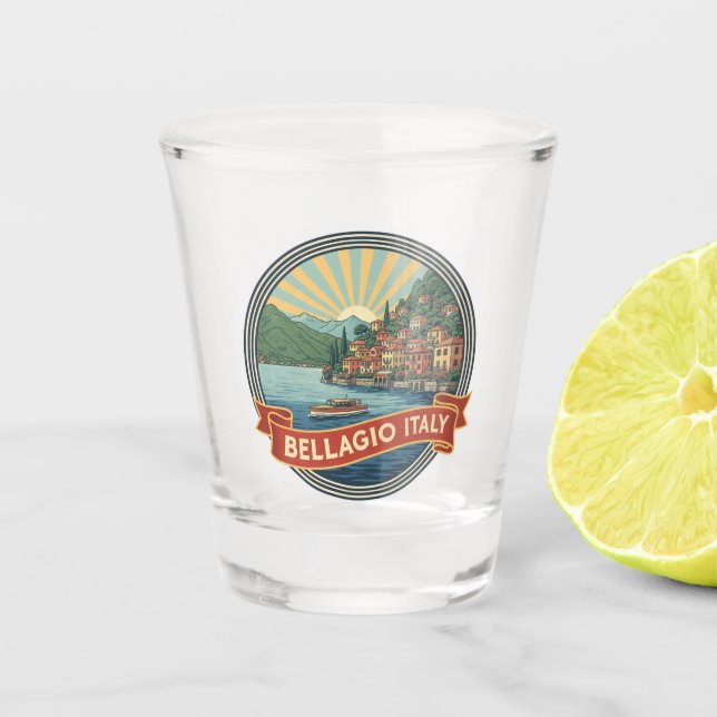 Vaso De Chupito Lago de Como Bellagio Italia (Anverso)