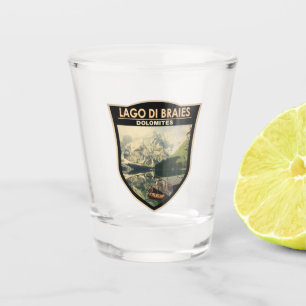 Vaso De Chupito Lago di Braies Italia Viaje Arte Vintage