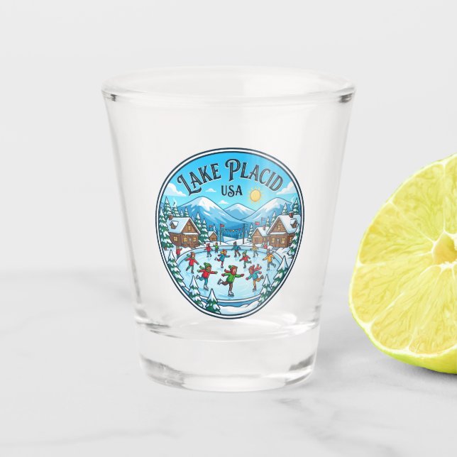 Vaso De Chupito Lago Placid EE. UU. (Anverso)