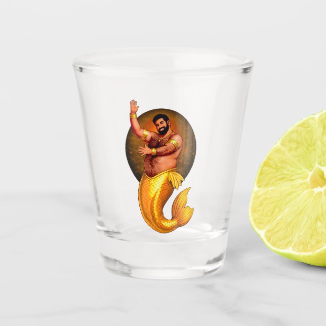 Vaso De Chupito Laguna Merbear - Rashid Al-Bahr (Anverso)