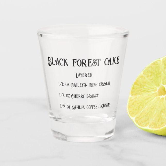 Vaso De Chupito Lámina de novedad de torta negra (Anverso)