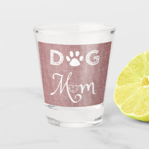 Vaso De Chupito Lámina rosada Perro mamá Tiro