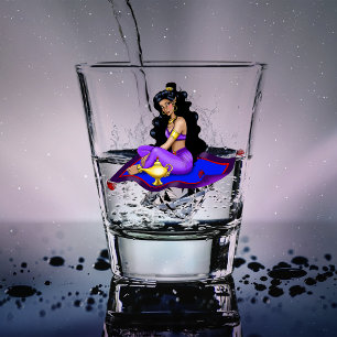 Vaso De Chupito Lámpara de Alfombra Mágica Genio Cielo Azul