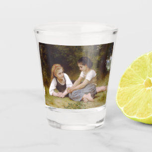 Vaso De Chupito Las avellanas: jóvenes muchachas recogiendo avella