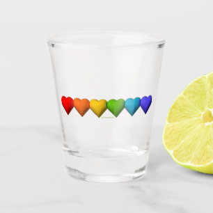 Vaso De Chupito Las glifos de formas de corazón 3D brillantes de S