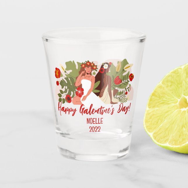 Vaso De Chupito Las hermanas amigas Galentine's Day (Anverso)