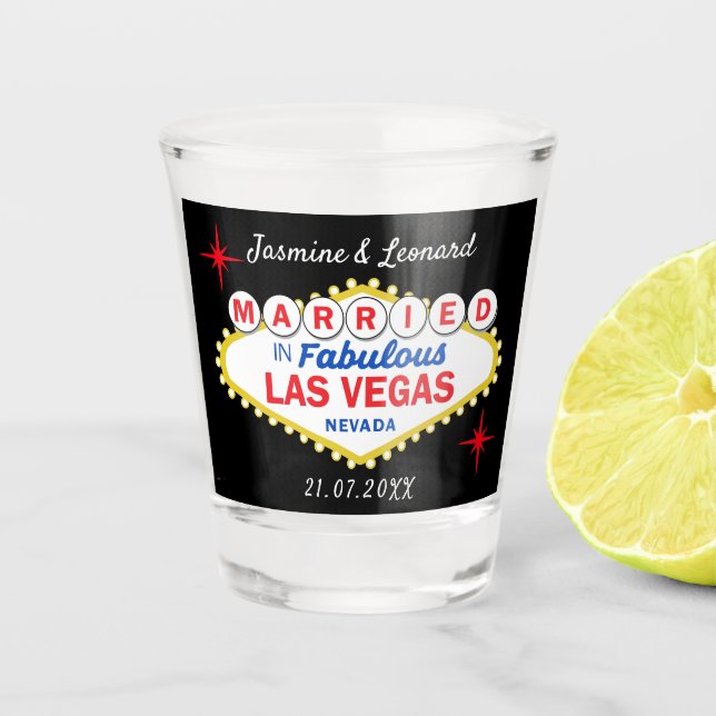 Vaso De Chupito Las Vegas Wedding Party Favor (Anverso)