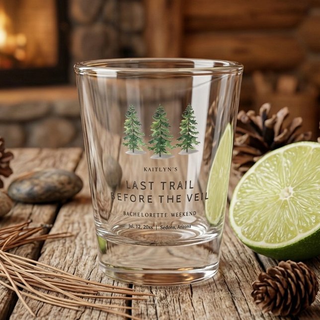 Vaso De Chupito Last Trail Pine Forest Camping Bachelorette Party (Subido por el creador)
