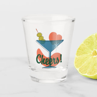 Vaso De Chupito Lástima de Martini Retro Saludos a Vidrio Disparad