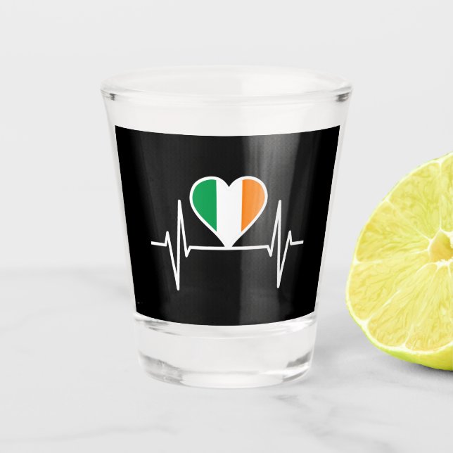 Vaso De Chupito Latido de la bandera de Irlanda (Anverso)