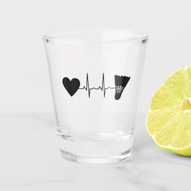 Vaso De Chupito Latido del corazón de la pelota de bádminton (Anverso)