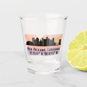 Vaso De Chupito Latitud y longitud del Skyline City de Nueva Orlea