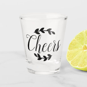 Vaso De Chupito Laureles del negro de la escritura de las alegría