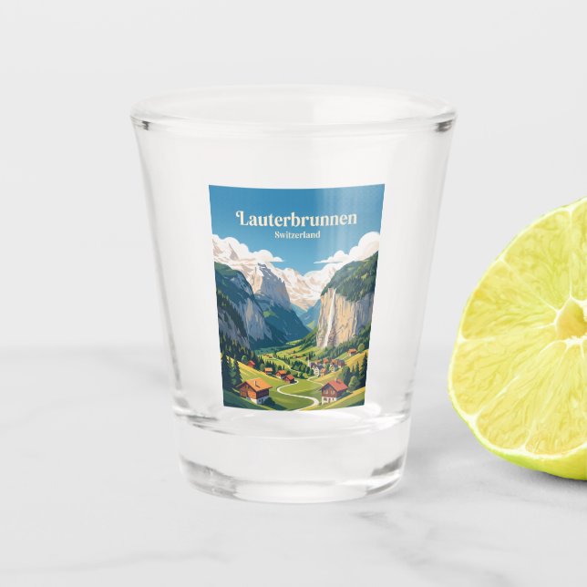 Vaso De Chupito Lauterbrunnen Suiza (Anverso)