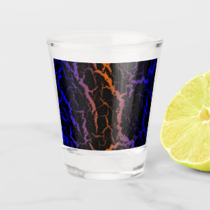 Vaso De Chupito Lava Espacial Agrietada - Azul/Naranja