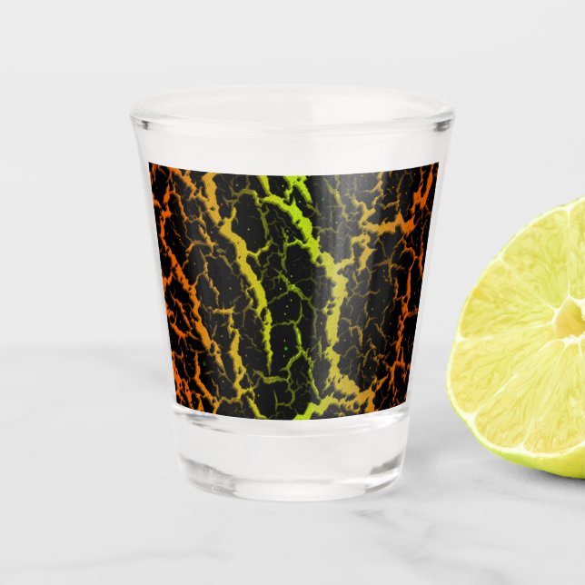 Vaso De Chupito Lava Espacial Agrietada - Naranja/Lima (Anverso)