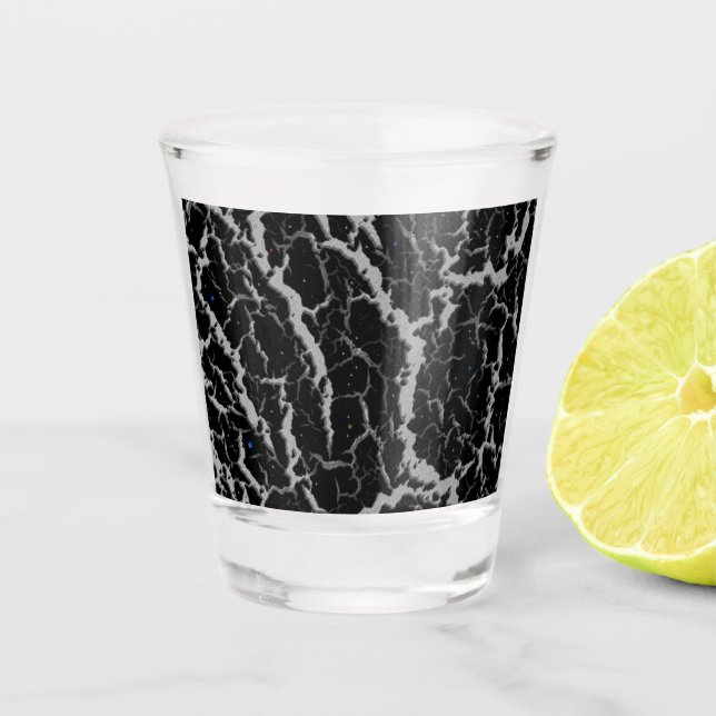 Vaso De Chupito Lava espacial agrietada - Plata (Anverso)