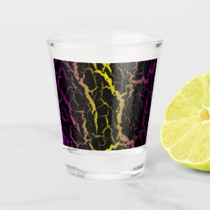 Vaso De Chupito Lava Espacial Agrietada - Púrpura/Amarillo