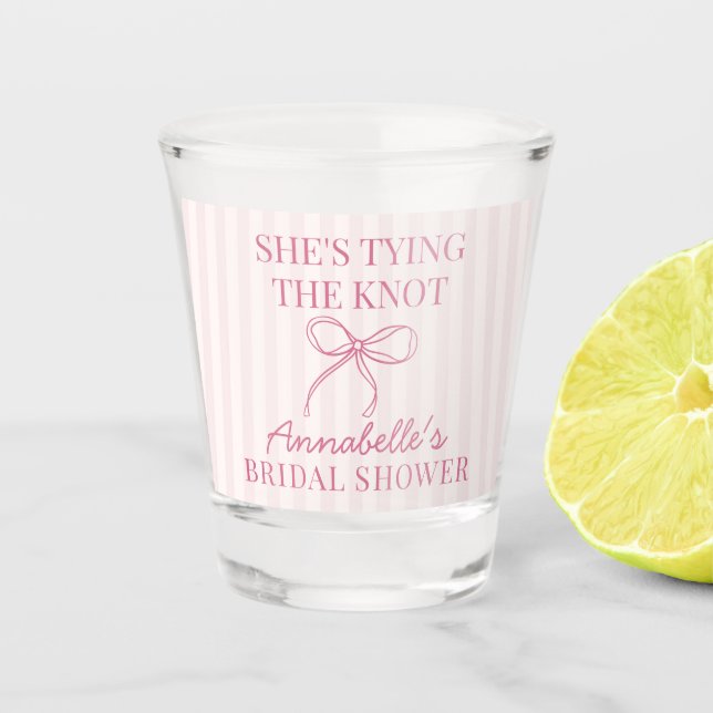 Vaso De Chupito Lazo de Coqueta Rosa Favor de Lluvia de Boda Paste (Anverso)