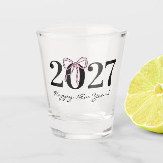Vaso De Chupito Lazo Rosa Chic Fiesta de Año Nuevo 2027 