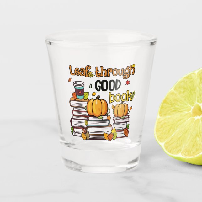 Vaso De Chupito Leaf A Través De Un Buen Libro (Anverso)