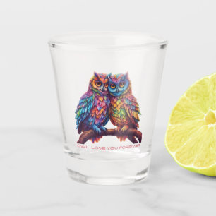 Vaso De Chupito Lechuzas coloridas-Amantes-Regalos El día de San V