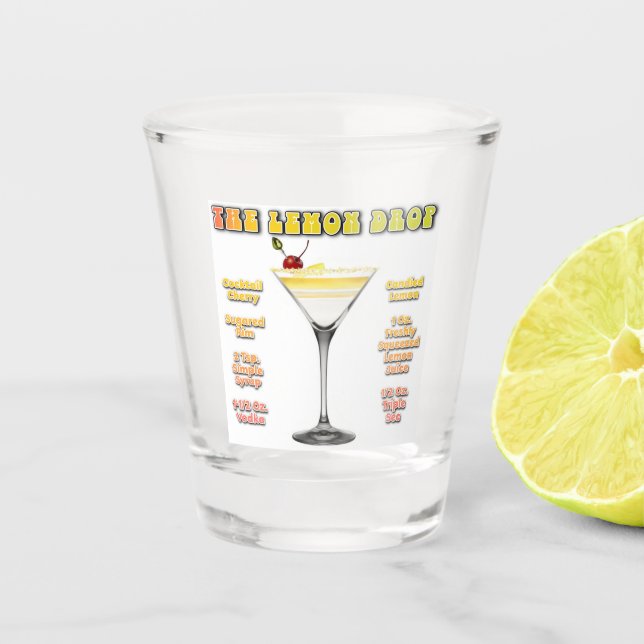 Vaso De Chupito LEMON DROP MARTINI Cocktail Recipe Arte (Anverso)